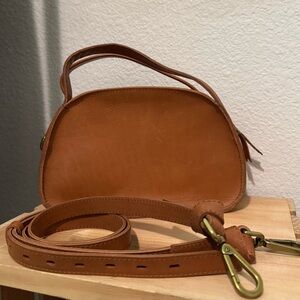 Madewell Sydney Zip-Top Crossbody Bag Burnished Caramel